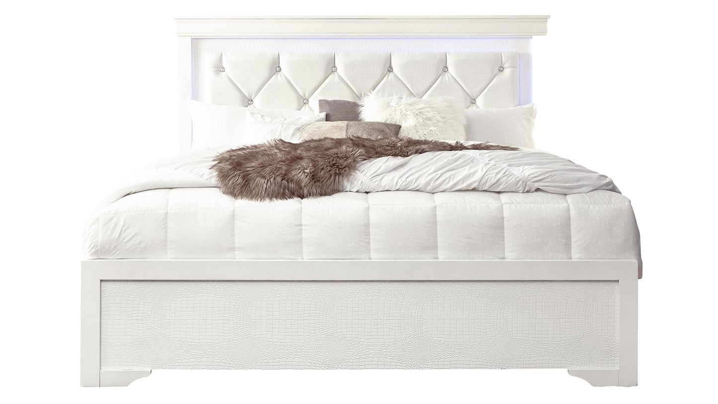 Pompei  Full Bed White or Grey (mattress not included)