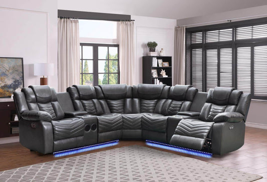 6850  Recliners, Sectional GREY OR BLACK