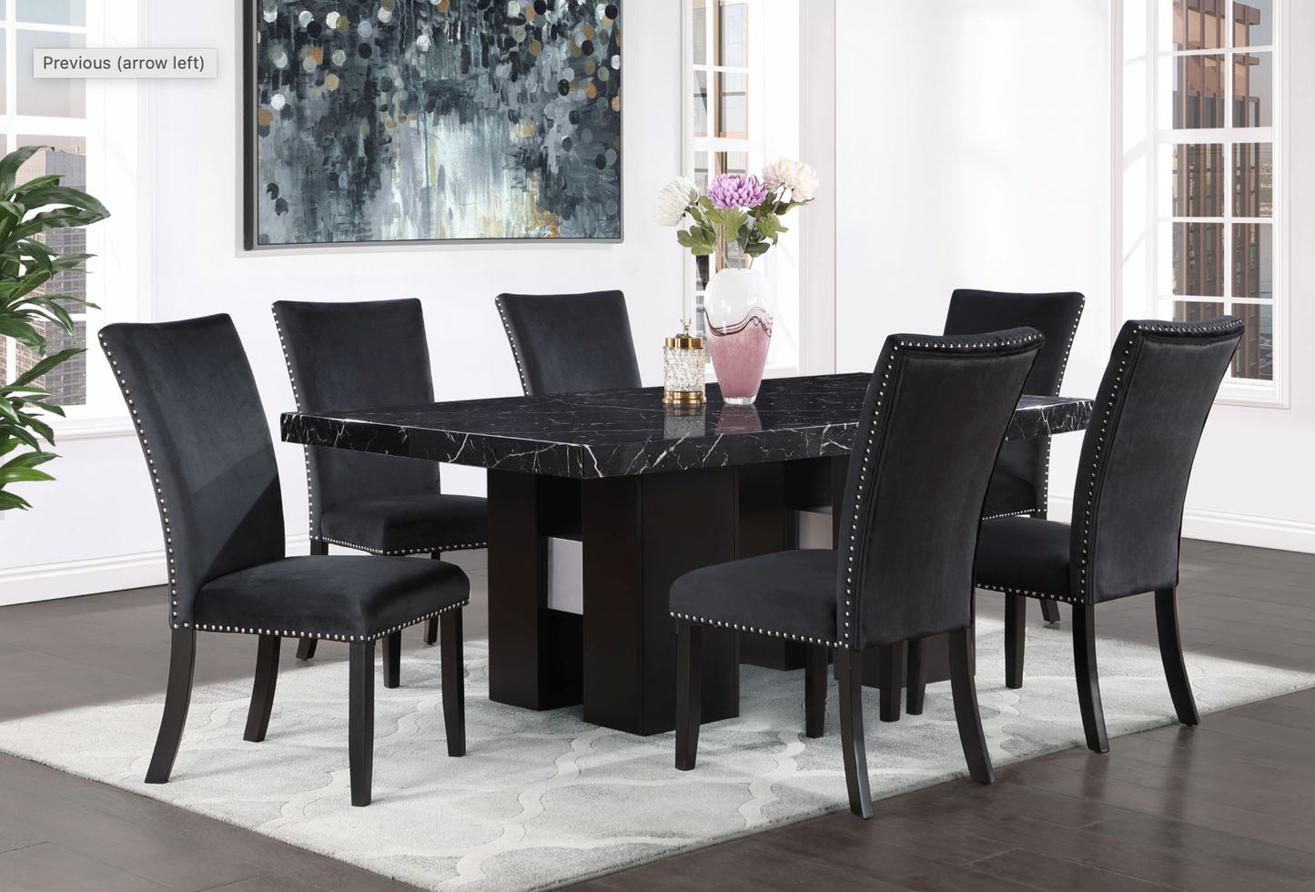 D03DT + D03DC Gray Dining Set ( 5 pcs)