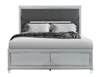 Caleb Silver only Bed (mattress not included)