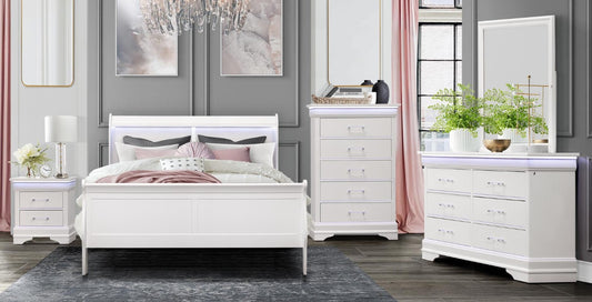 Charlie 4 PC Bedroom Set White or Blue (mattress and Chest not included)