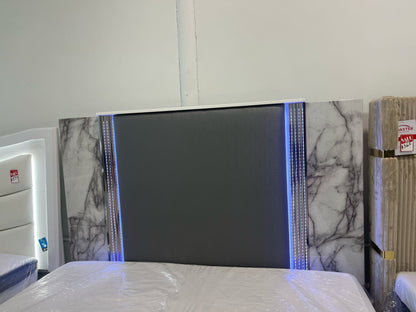 Ylime White Marble  only Bed (Mattress not included)