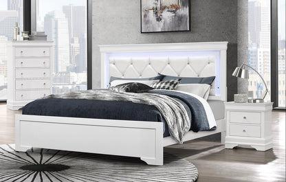 Pompei  Full Bed White or Grey (mattress not included)